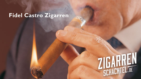 Mann raucht Fidel Castro Zigarre